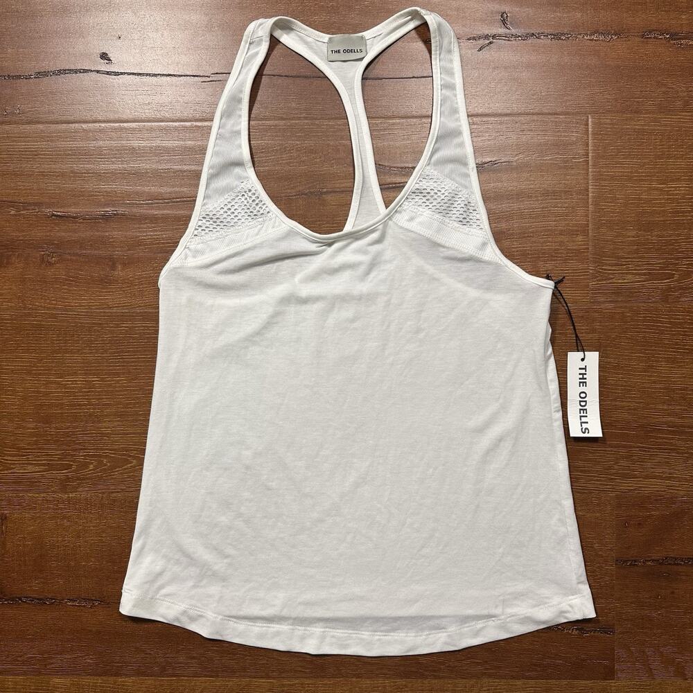 The Odells Racerback Tank Top Women S/M White Athletic Performance City Elevated
